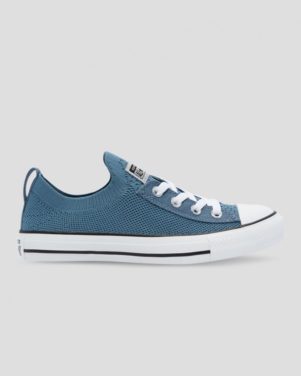 Converse Chuck Taylor All Star Shoreline Knit Glitter Blå Sko Danmark - Converse Lave Sneakers Dame